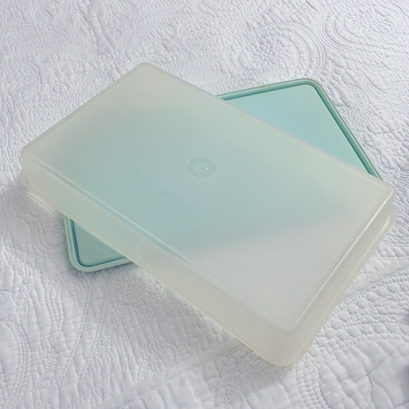 Tupperware Kitchen Tupperware Clear Container Mint Green Lid Deli Cheese Keeper Poshmark